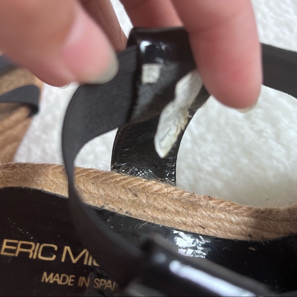Eric Michael black stretchable strappy sandals espadrille size 38 - Picture 9 of 12